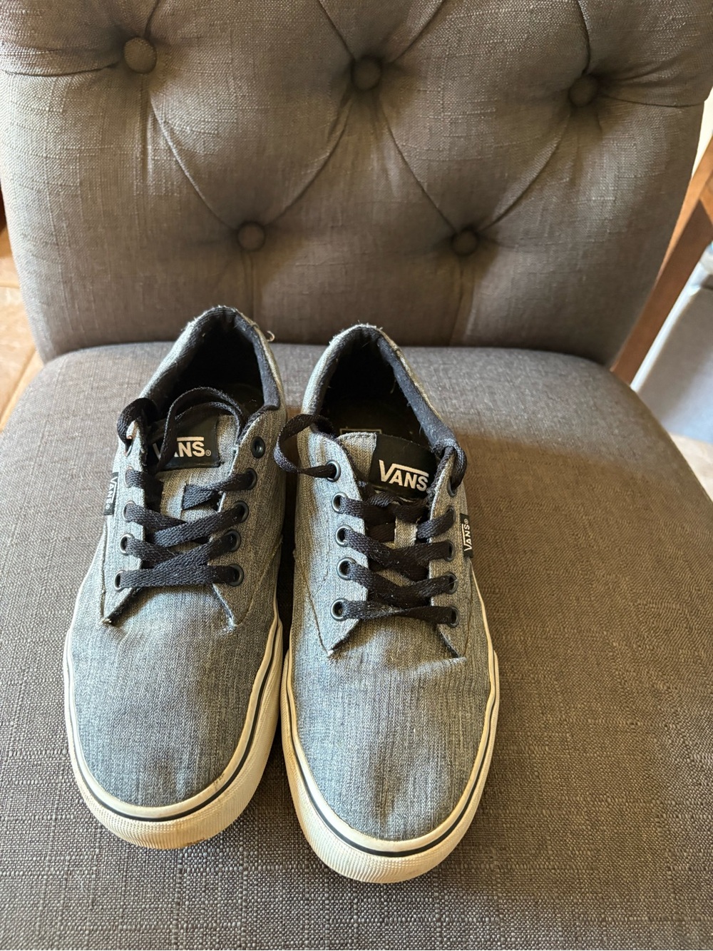 Vans Men’s Low-Top Sneakers - Gray with Black Laces